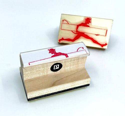 Running with the Devil Wooden Handle Rubber Stamp