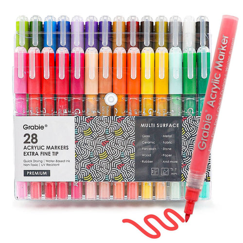Extra Fine Tip Acrylic Paint Marker Set of 28