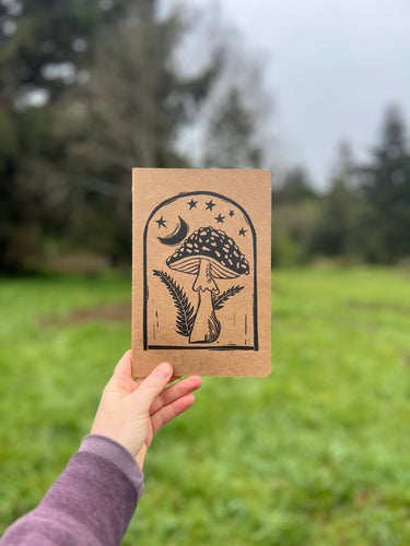 Amanita block print notebook: Paperback / Unlined