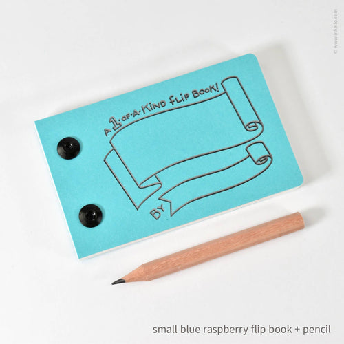Draw-Your-Own Flip Book + Pencil: Blue Raspberry