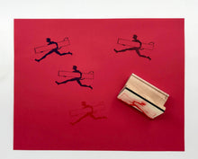 Running with the Devil Wooden Handle Rubber Stamp