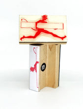 Running with the Devil Wooden Handle Rubber Stamp