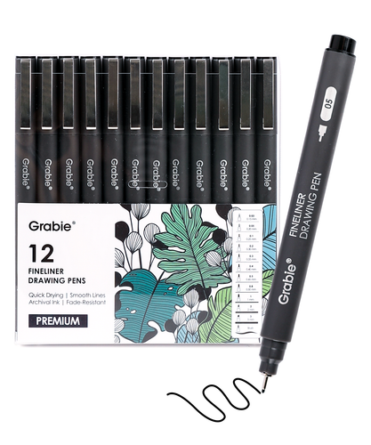 Fineliner Drawing Pen Set Of 12