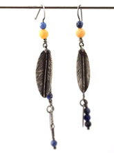 Apatite and Yellow Quartz Leaf Earrings