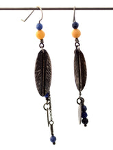 Apatite and Yellow Quartz Leaf Earrings