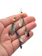 Apatite and Yellow Quartz Leaf Earrings