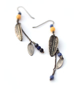 Apatite and Yellow Quartz Leaf Earrings