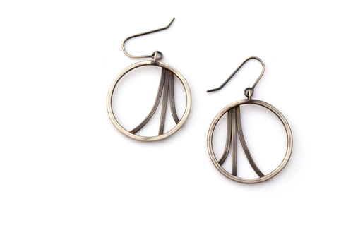 Diverge Earrings, Sterling Silver Hoops