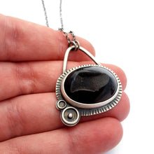 Black Agate Druzy Orbital Necklace