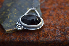 Black Agate Druzy Orbital Necklace