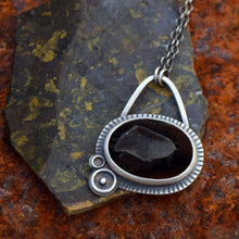 Black Agate Druzy Orbital Necklace