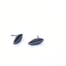 Striped Leaf Studs, Sterling Silver