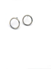 Striped Circle Studs in Sterling Silver